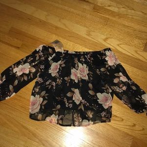 American eagle off the shoulder flower top.